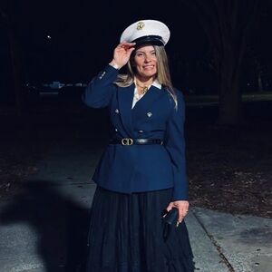 Zara Navy Blue Double-Breasted Blazer